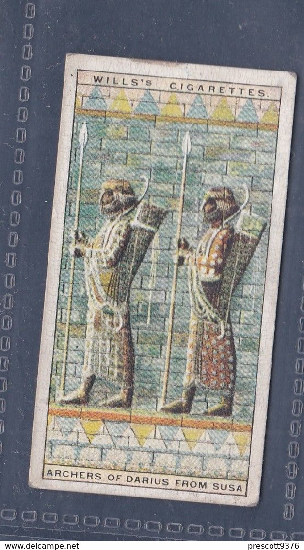 Wonders Of The Past 1926 - Original Wills Cigarette Card - 34 Archers Of Darius From Susa - Wills