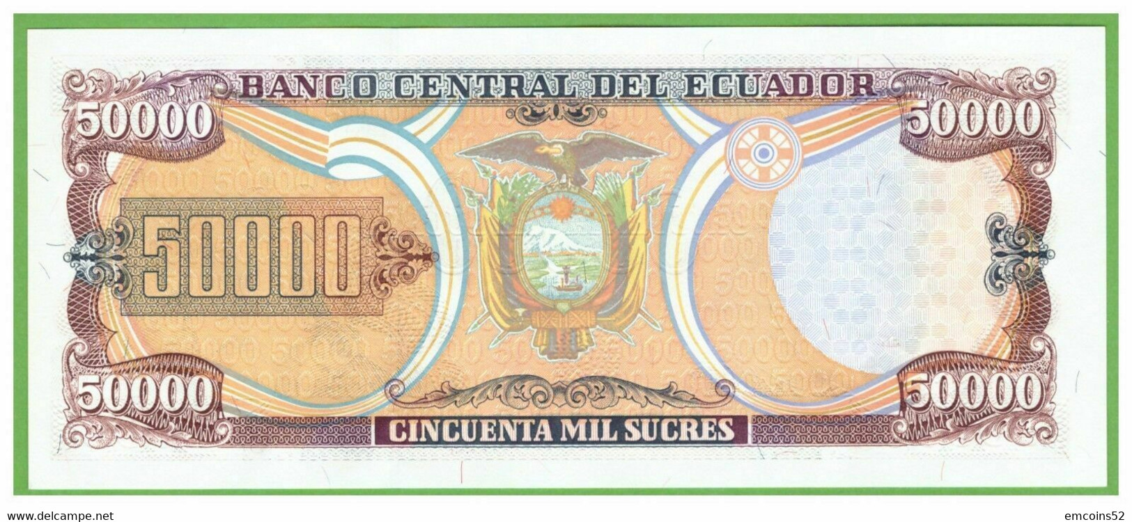 ECUADOR 50000 SUCRES 1999  AG  P-130c UNC - Equateur