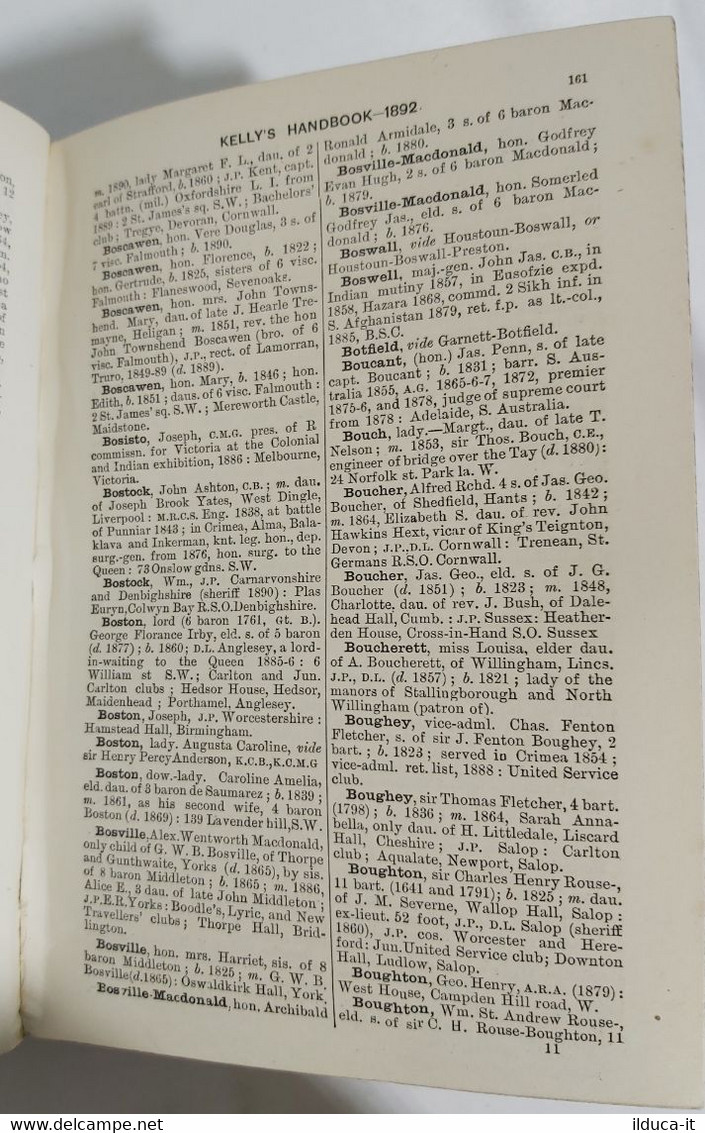 I102616 Kelly's Handbook - Titled, landed & official Classes for 1892