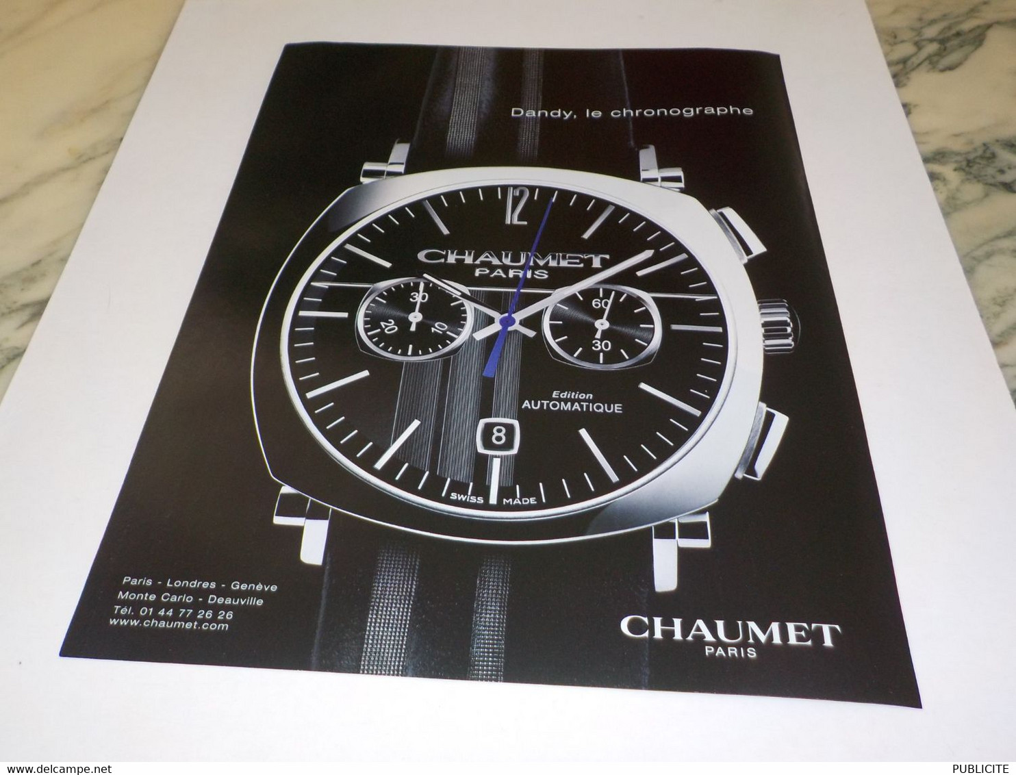 PUBLICITE DANDY LE CHRONOGRAPHE DE  CHAUMET 2005 - Autres & Non Classés