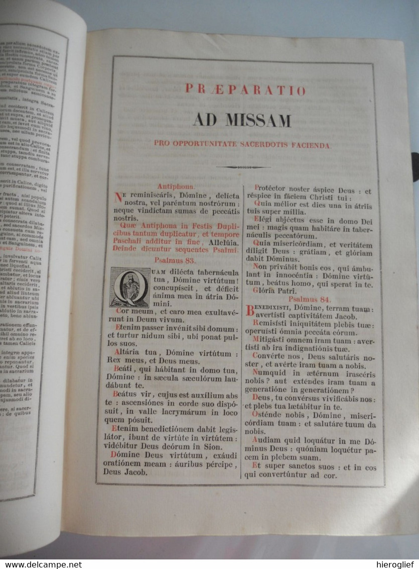 MISSALE ROMANUM ex decreto sacrosancti consilii tridentinum restitutum S. PII QUINTI   1858, / Mechliniae mechelen