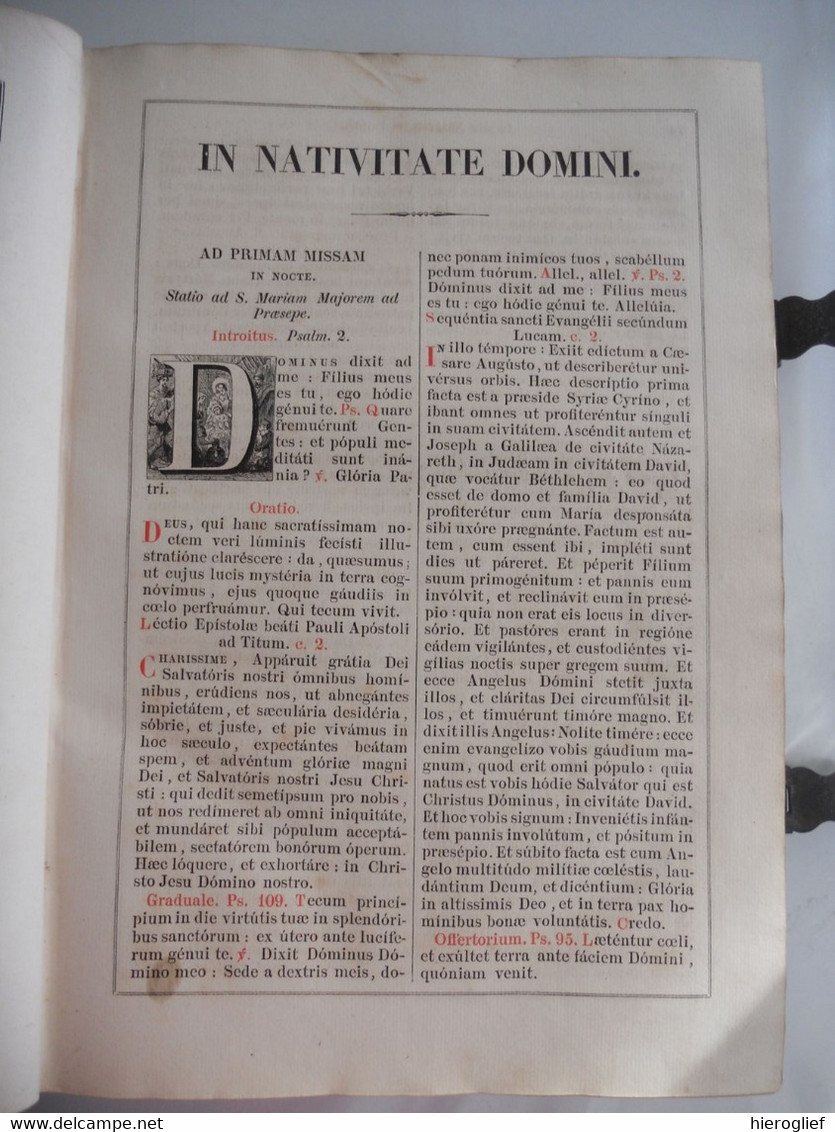 MISSALE ROMANUM ex decreto sacrosancti consilii tridentinum restitutum S. PII QUINTI   1858, / Mechliniae mechelen