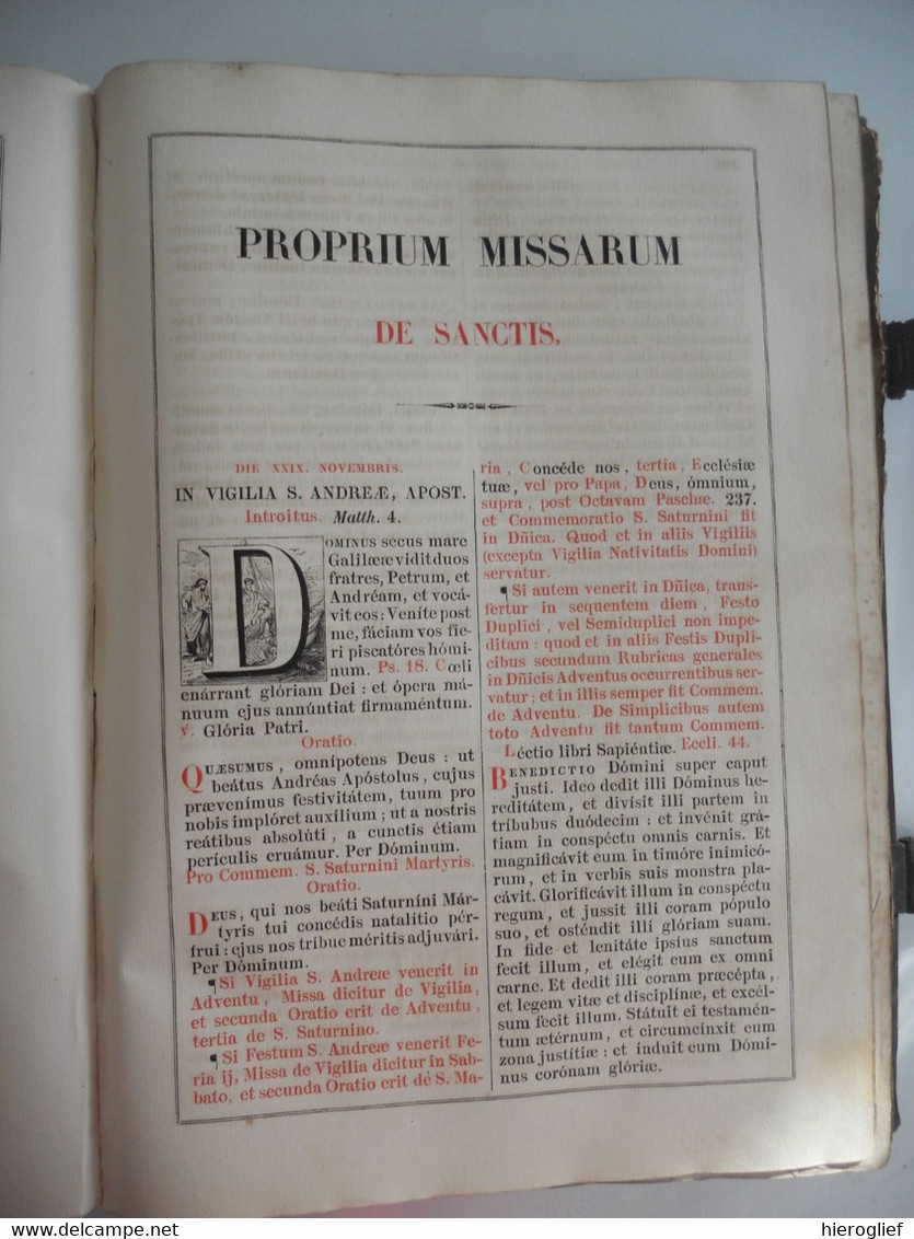 MISSALE ROMANUM ex decreto sacrosancti consilii tridentinum restitutum S. PII QUINTI   1858, / Mechliniae mechelen