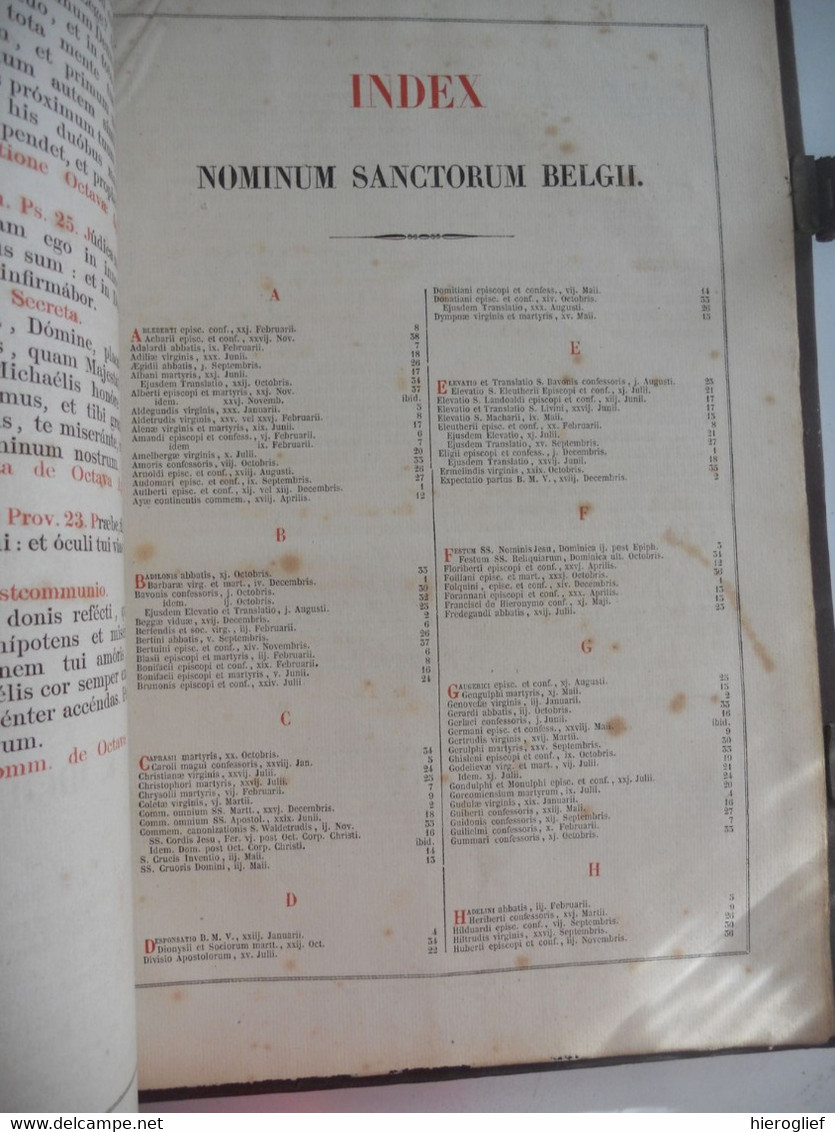 MISSALE ROMANUM ex decreto sacrosancti consilii tridentinum restitutum S. PII QUINTI   1858, / Mechliniae mechelen