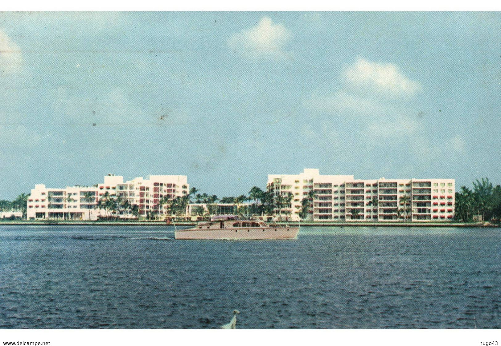 (RECTO / VERSO) PALM BEACH TOWORS IN 1958 - BEAUX TIMBRES ET FLAMME - FORMAT CPA - Palm Beach