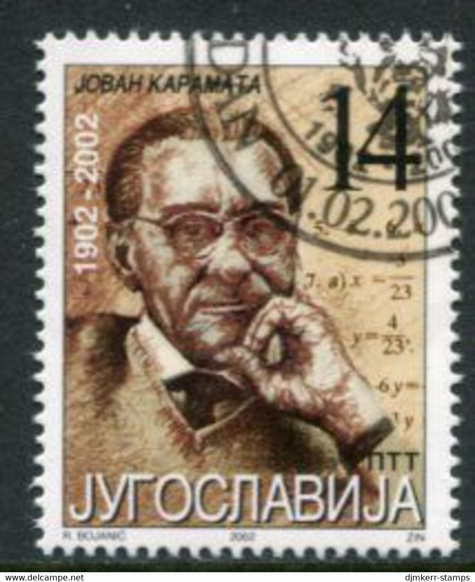 YUGOSLAVIA 2002 Karamata Birth Centenary Used.  Michel 3060 - Used Stamps