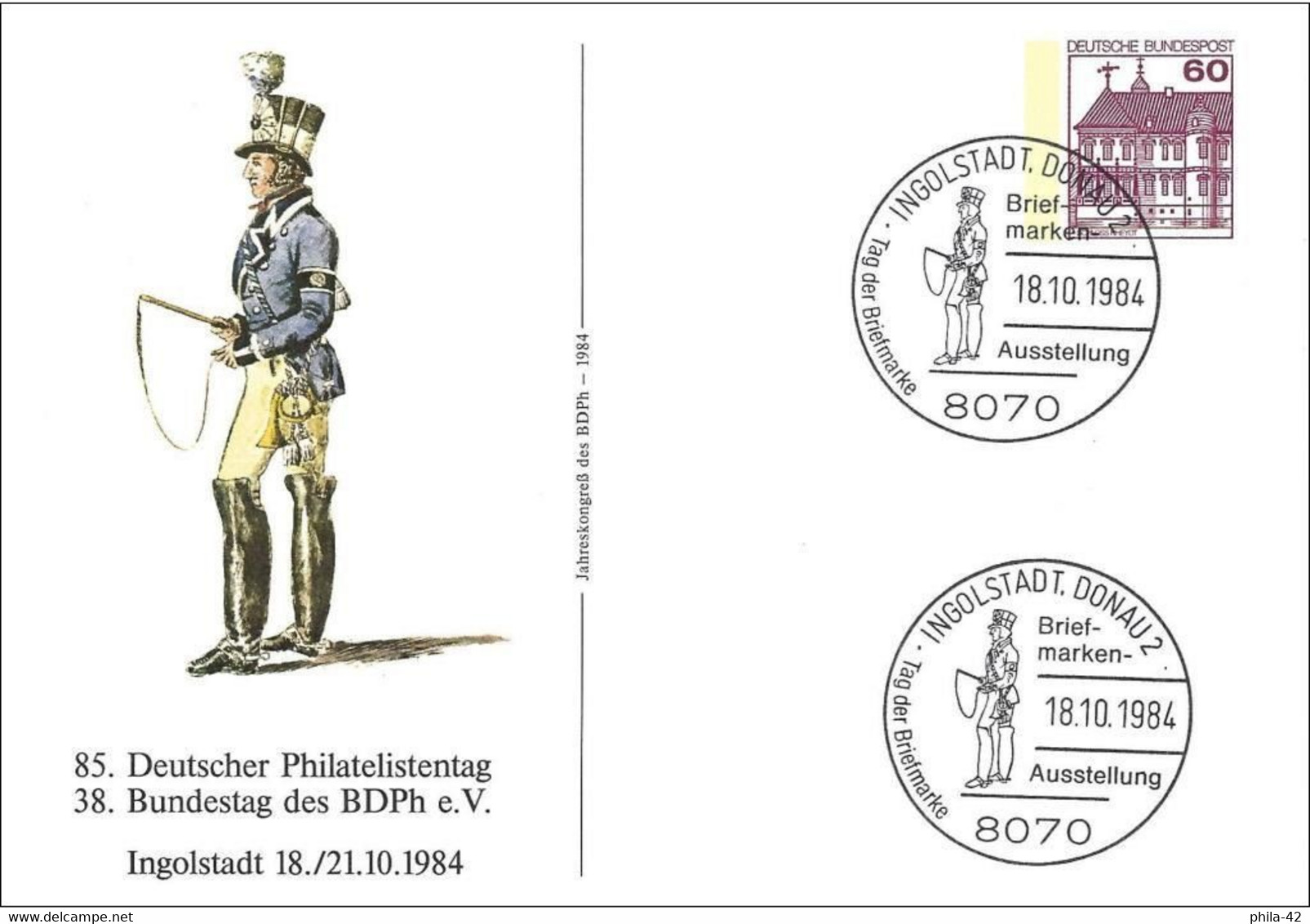 Germany FRG 1984 - Postal Stationary : Driver Of A Post Car. - Privé Postkaarten - Gebruikt