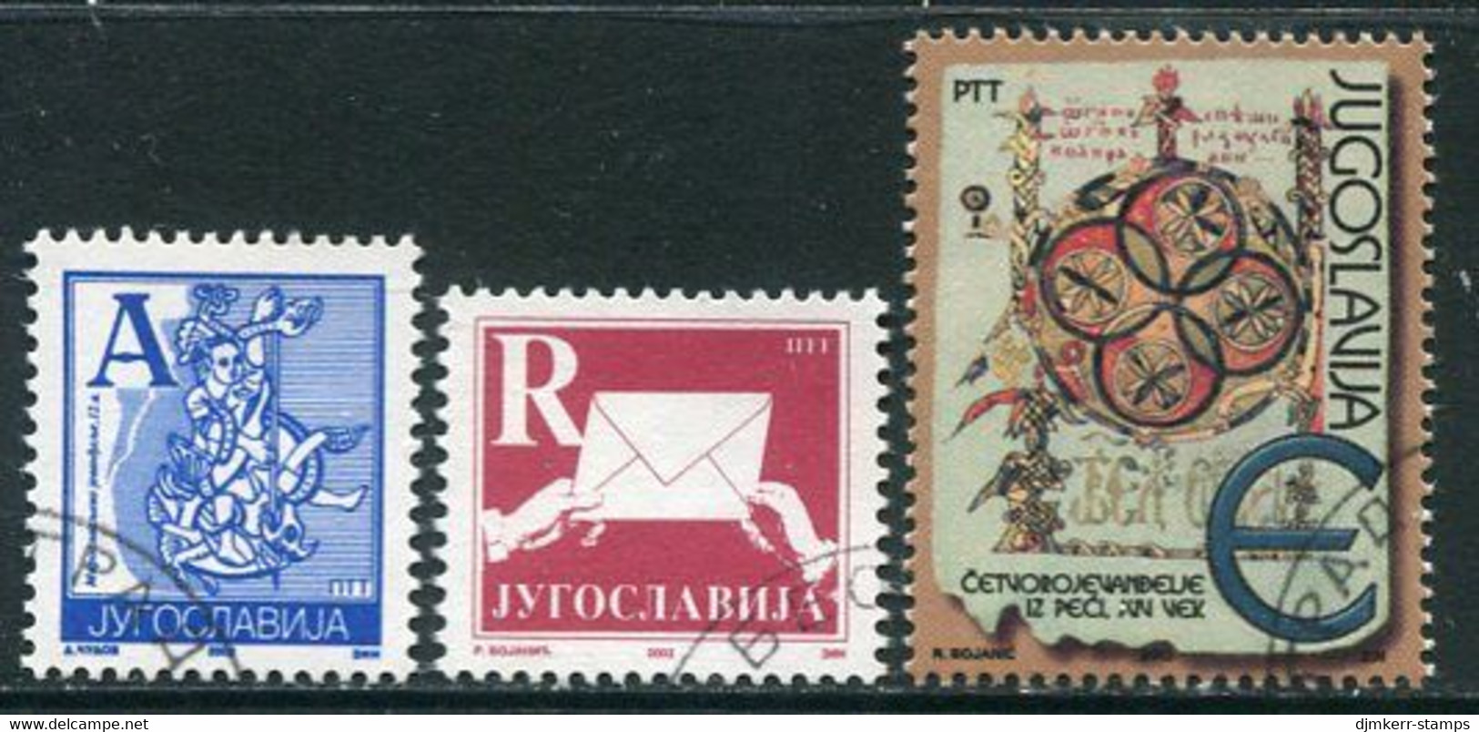 YUGOSLAVIA 2002 Definitive Rtes A, R, E Used.  Michel A-C3082 - Used Stamps