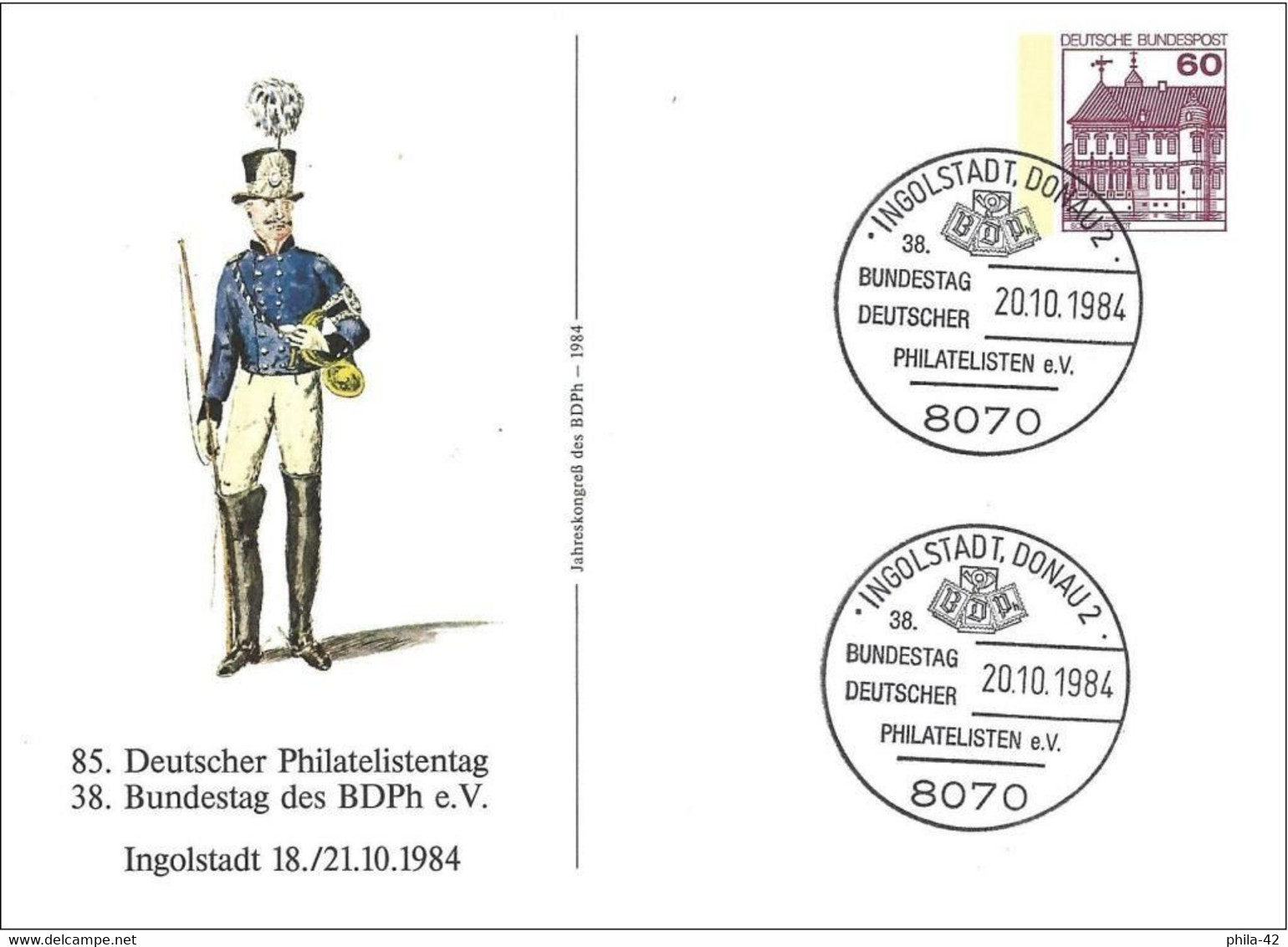 Germany FRG 1984 - Postal Stationary : Driver Of A Post Car. - Privé Postkaarten - Gebruikt