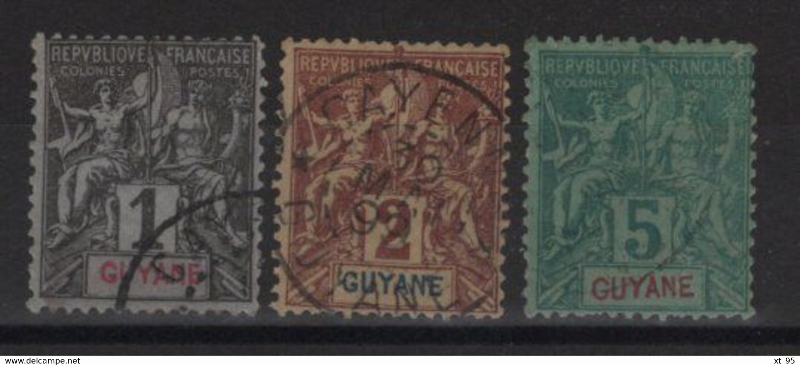 Guyane - N°30 31 33 Obliteres - Cote 17.25€ - Used Stamps