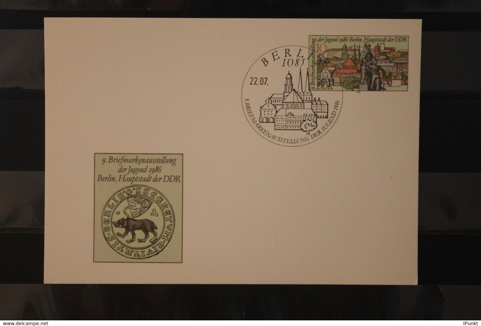 DDR 1986; Ganzsache P 94; 9. Briefmarkenausstellung Der Jugend 1986, Sonderstempel - Cartoline Private - Usati