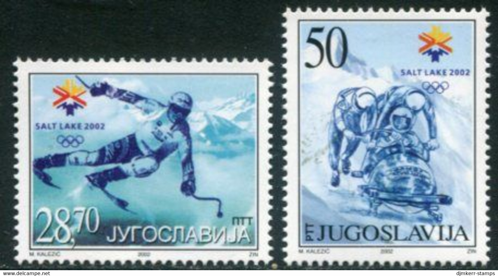 YUGOSLAVIA 2002 Winter Olympic Games MNH / **.  Michel 3058-59 - Unused Stamps