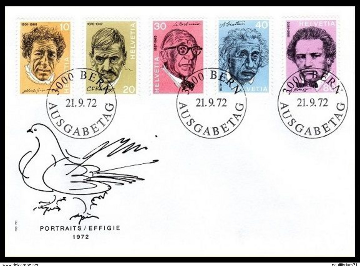 SUISSE° - FDC (546/550) - Albert Einstein ... - Albert Einstein