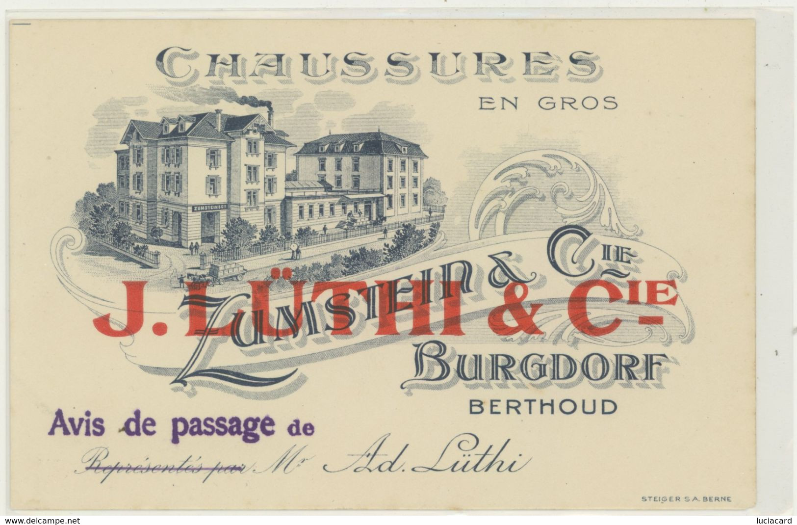 BURGDORF BERTHOUD -CHAUSSURES EN GROS -ZUMSTEIN E C.IE - Burgdorf