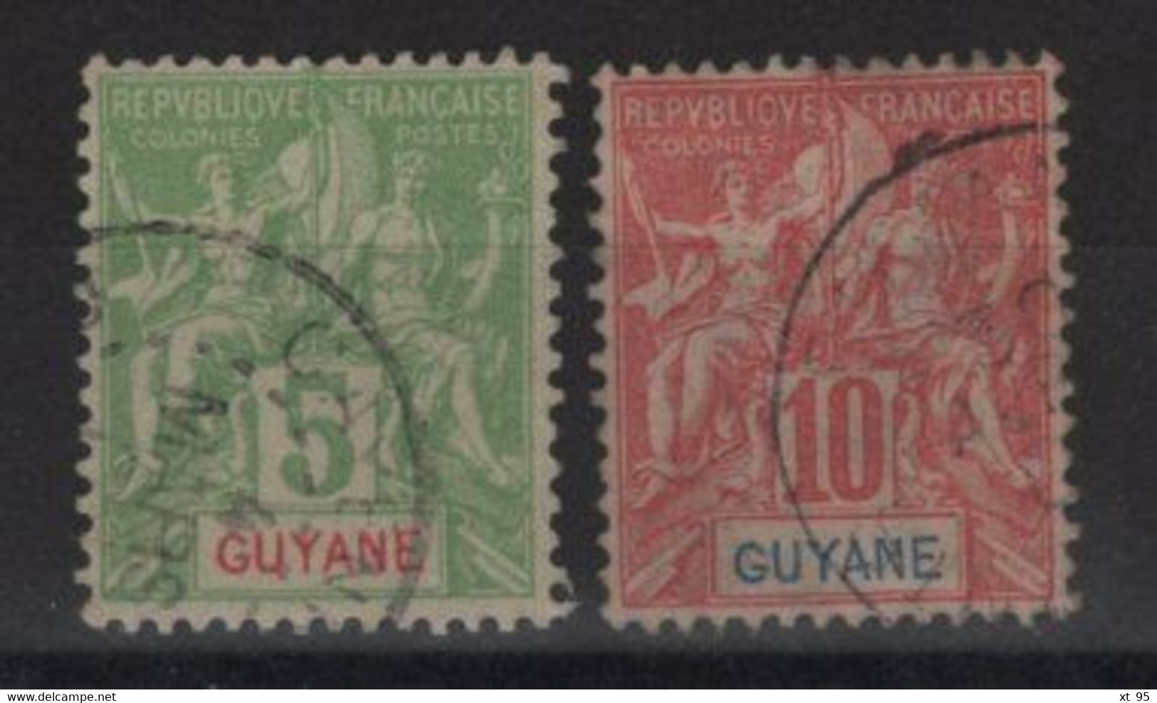 Guyane - N°43 +44 Obliteres - Cote 5€ - Usados