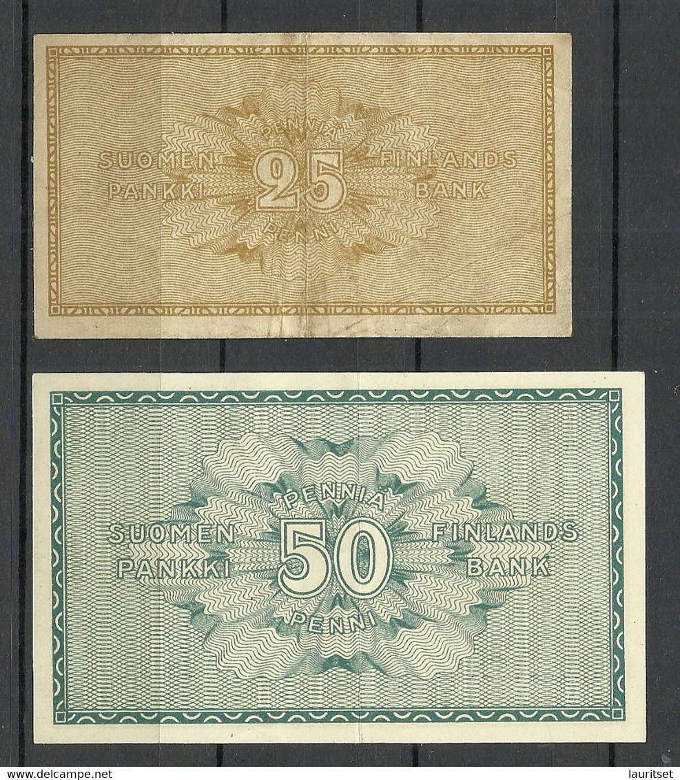 FINLAND FINNLAND 1918 - 25 & 50 Pen Bank Notes, Used - Finland