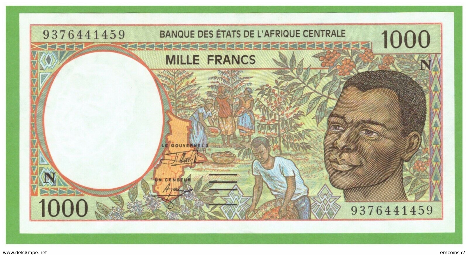 EQUATORIAL GUINEA C.A.S. 1000 FRANCS  1993  P-502Na ABOUT UNC - Aequatorial-Guinea