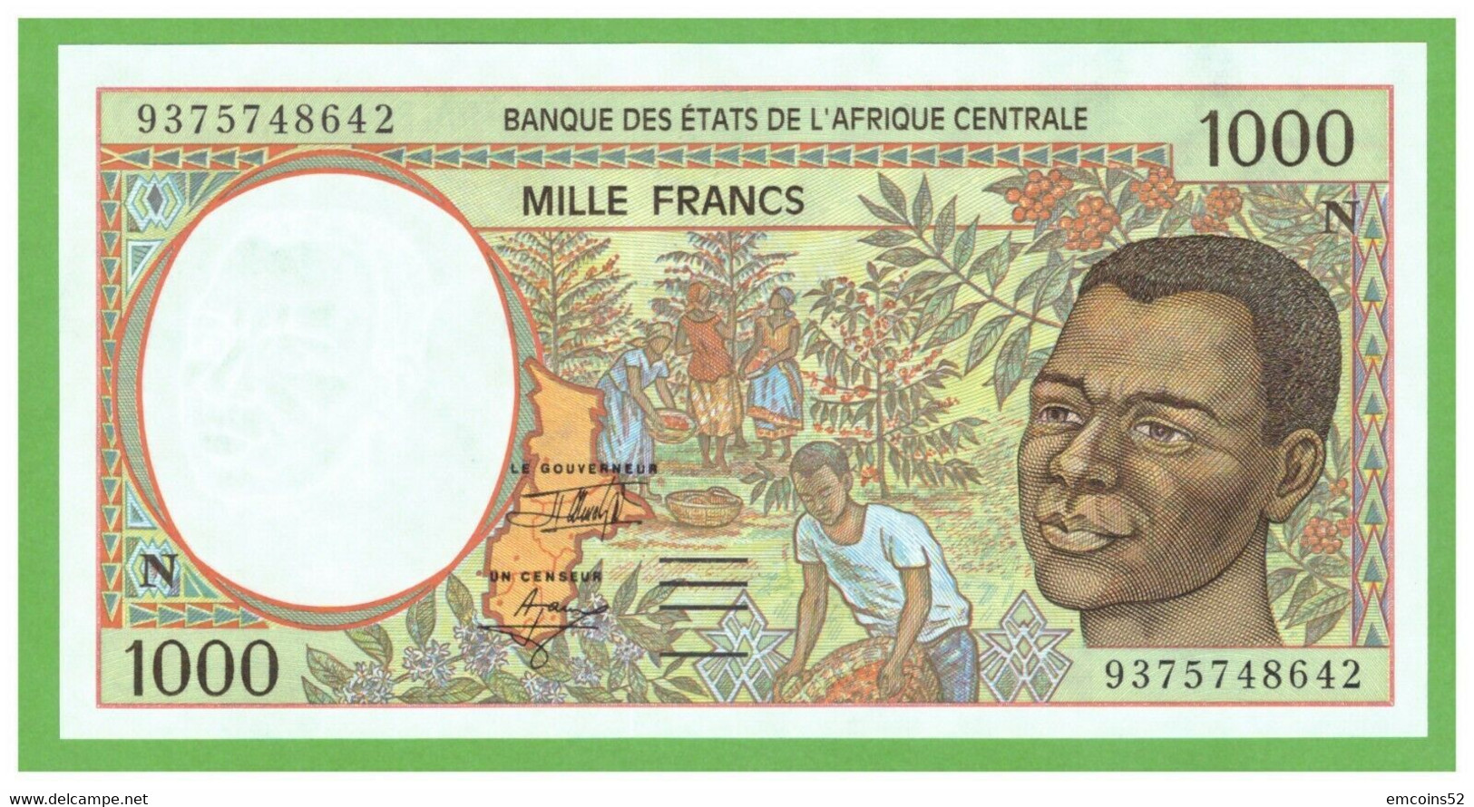 EQUATORIAL GUINEA C.A.S. 1000 FRANCS  1993  P-502Na  UNC - Aequatorial-Guinea