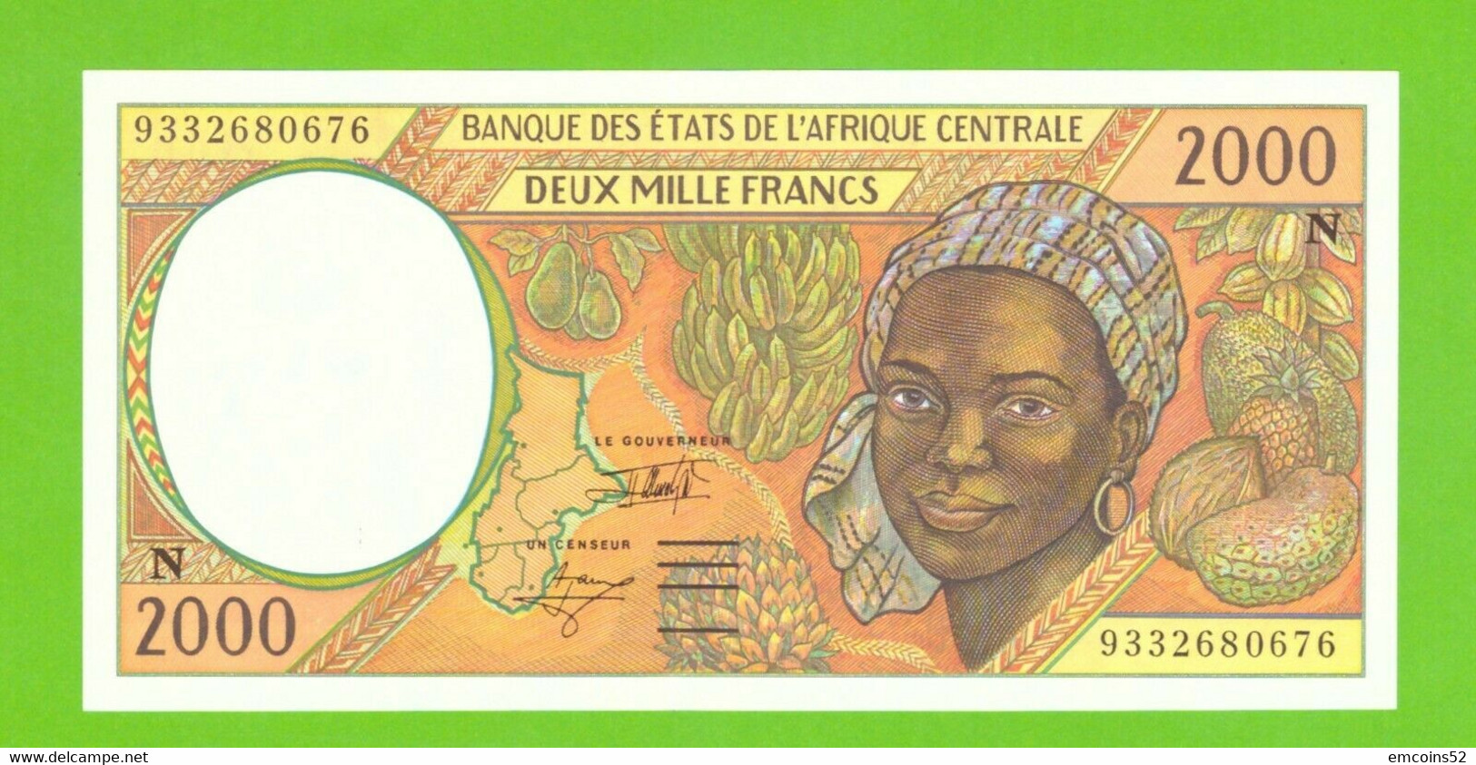 EQUATORIAL GUINEA C.A.S. 2000 FRANCS  1993  P-503Na  UNC - Guinea Equatoriale