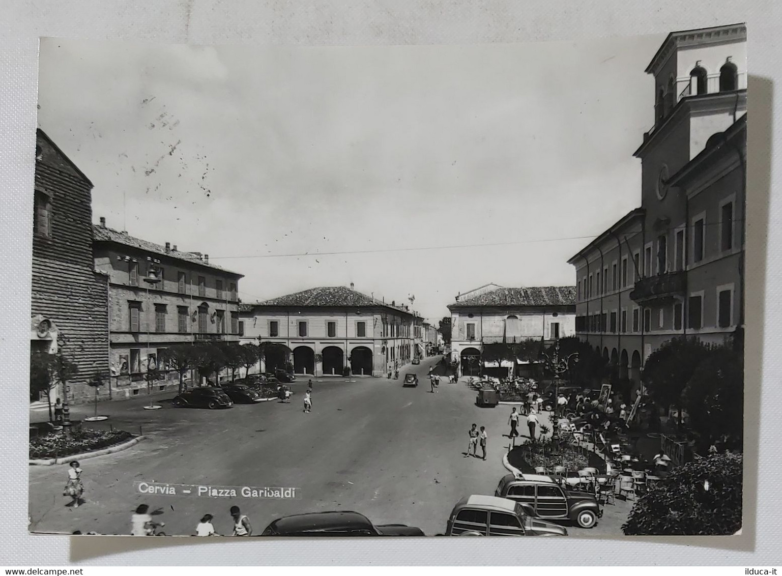 78021 Cartolina - Ravenna - Cervia - Piazza Garibaldi - VG 1956 - Ravenna