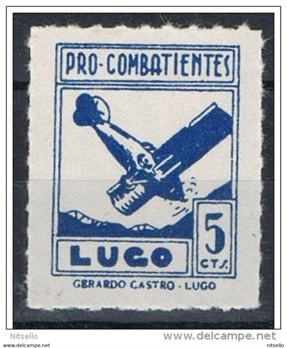 LOTE 2228   ///  (C025) GUERRA CIVIL -   PRO COMBATIENTES  5 Cts Azul,  LUGO - Nationalist Issues