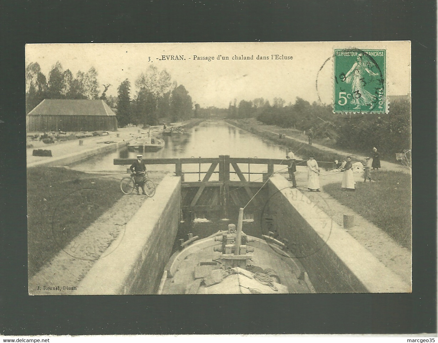 22 évran Passage D'un Chaland Dans L'écluse édit. Rouxel N° 3 Péniche Port Canal D'ille Et Rance Péniche - Evran