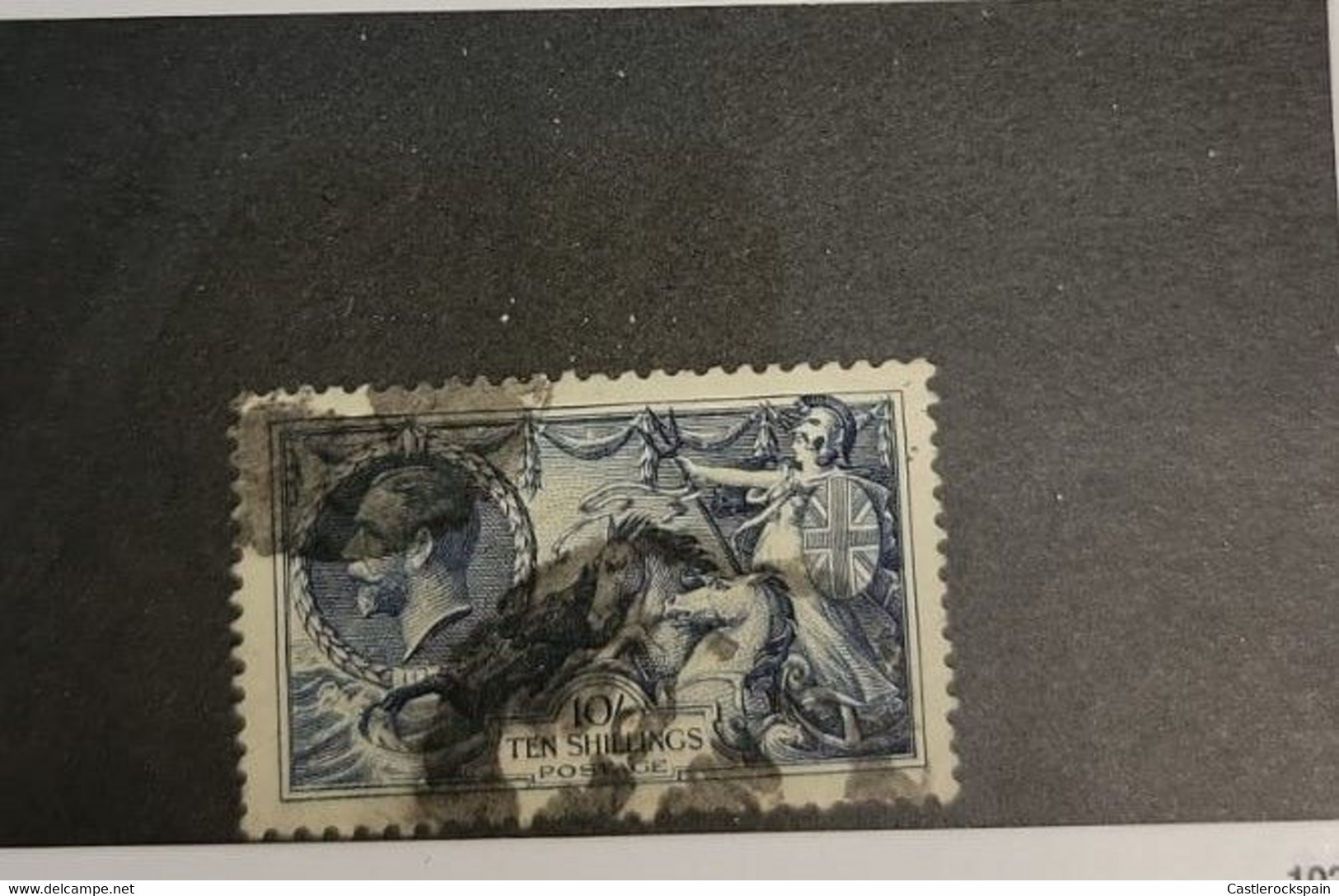 O) 1934 GREAT BRITAIN, ST. GEORGE SLAYINGTHE DRAGON, SCT 224 10sh Dark Blue, Xf - Zonder Classificatie