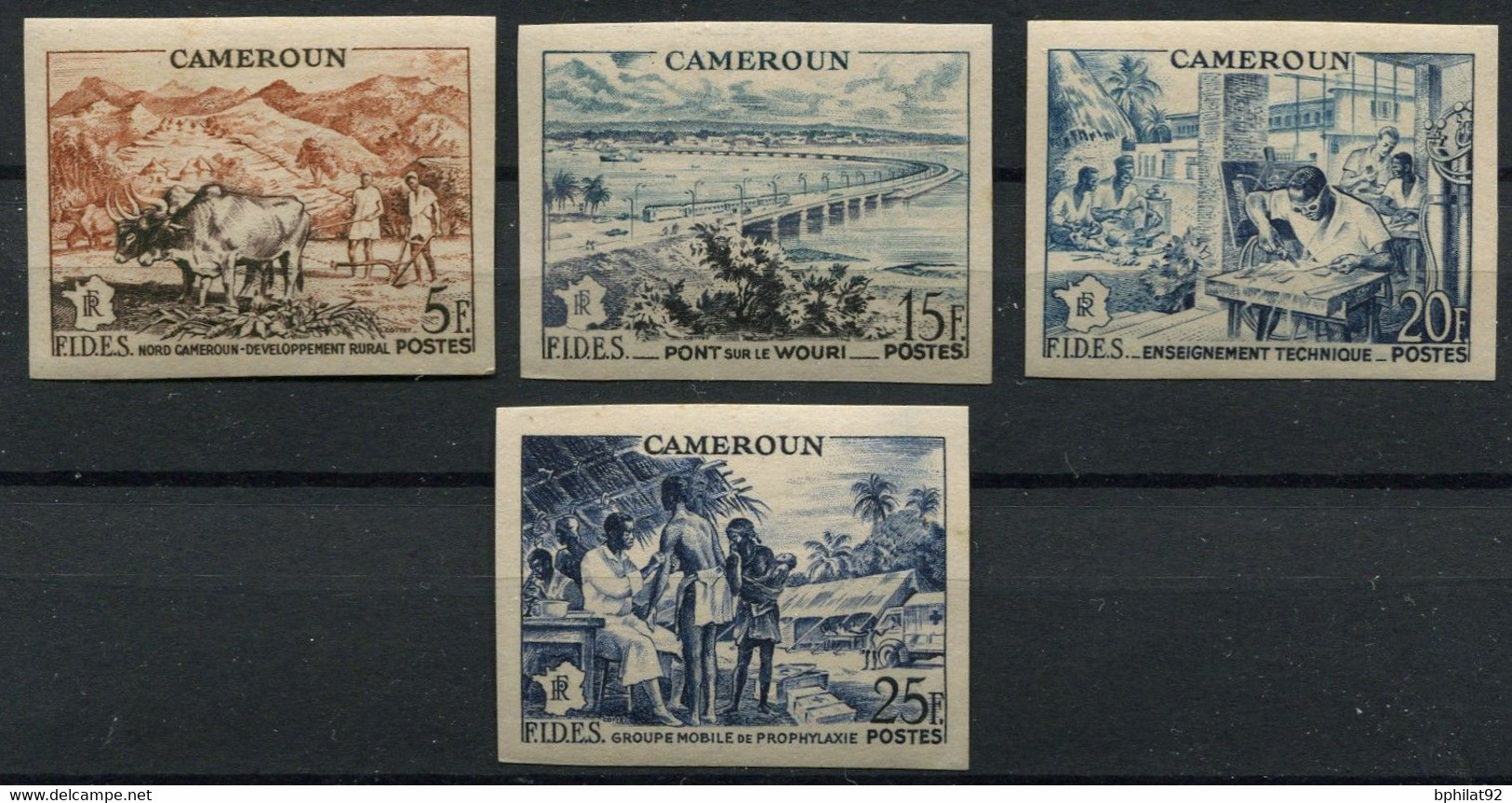 !!! CAMEROUN. SÉRIE FIDÈS N°300/303 NON DENTELÉE NEUVE ** - Unused Stamps
