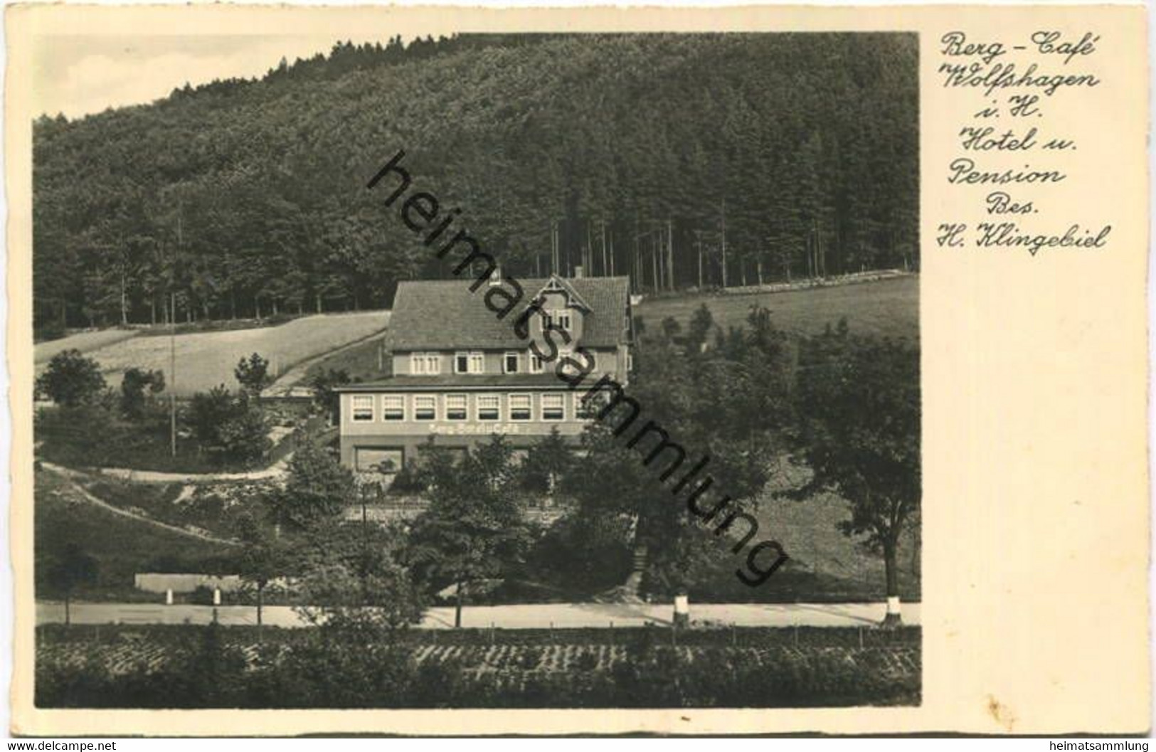 Wolfshagen - Berg-Hotel - Besitzer H. Klingebiel - Foto-AK - Verlag D. Klingebiel Langelsheim Gel. 1940 - Langelsheim
