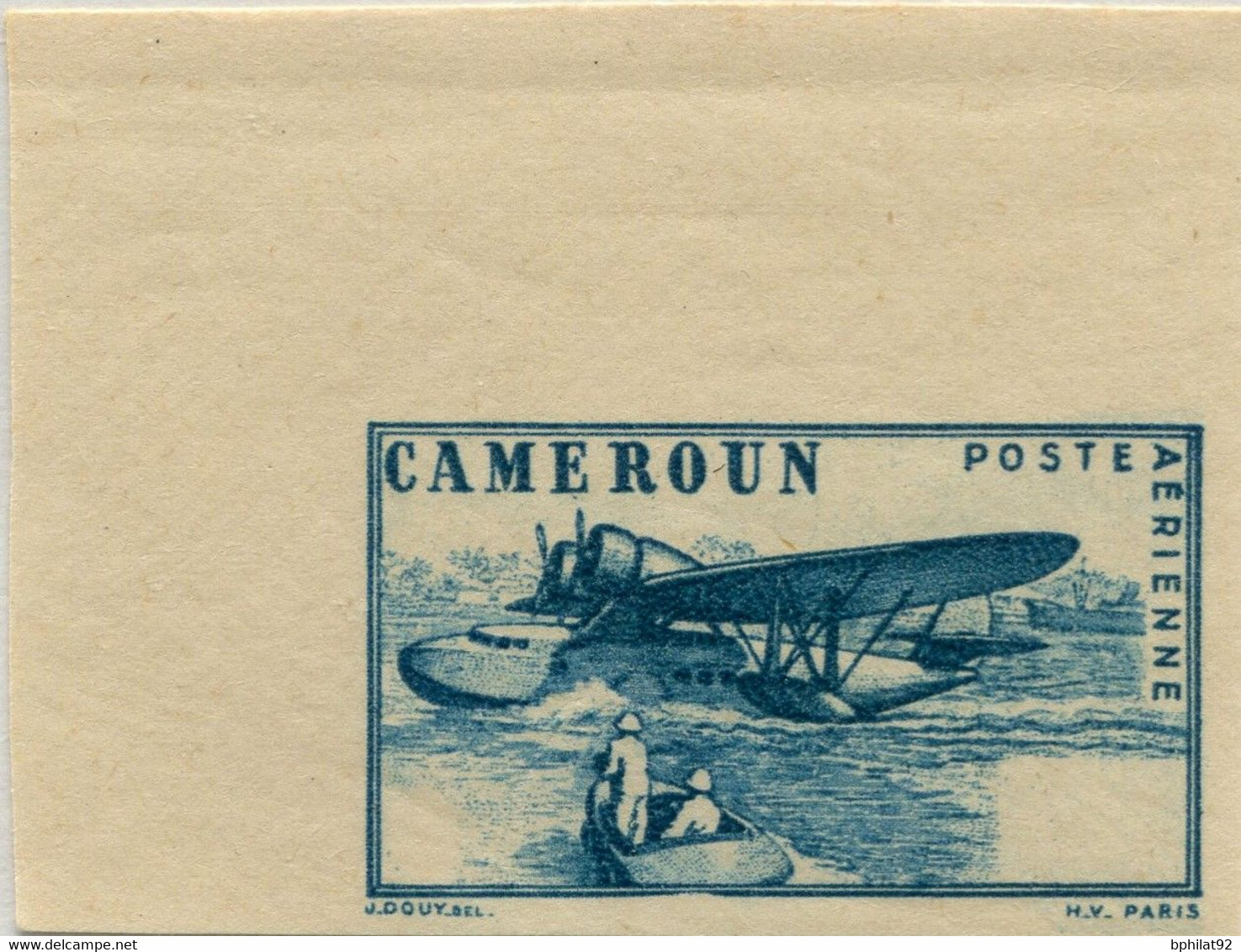!!! CAMEROUN. ESSAI DE COULEUR TURQUOISE ÉMISSION PA DE 1943 SANS VALEUR DANS LE CARTOUCHE. NEUF ** - Unused Stamps
