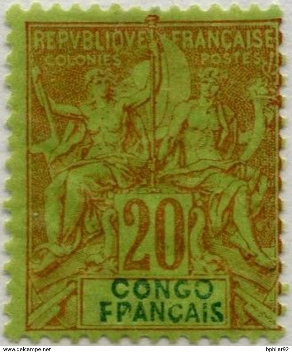 !!! CONGO. N°18, 20C GROUPE LÉGENDE CONGO FPANÇAIS. NEUF **. VARIÉTÉ NON SIGNALÉE - Neufs