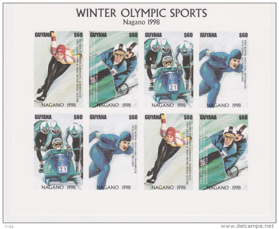 Olympische Spelen  1998 , Guyana -  Blok  Postfris - Invierno 1998: Nagano