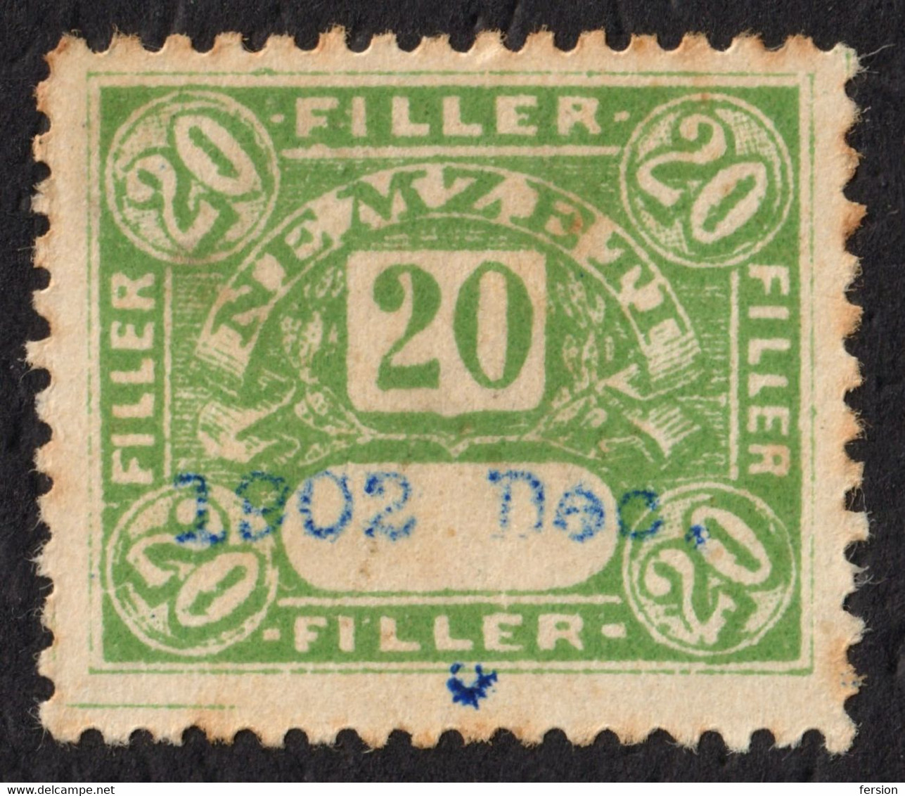 1902 Hungary - NEMZETI "national" Insurance REVENUE TAX Stamp - Used - Fiscali