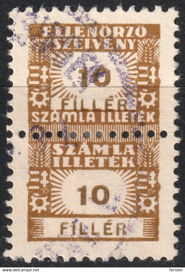 1948 Hungary - FISCAL BILL Tax - Revenue Stamp - 10 F - Steuermarken