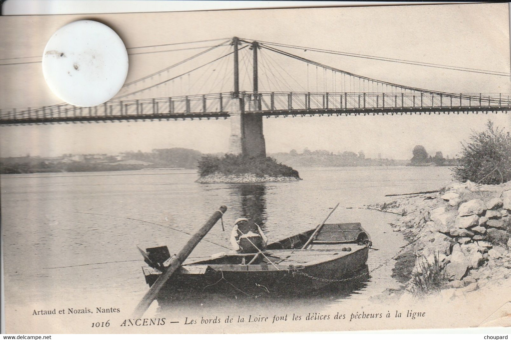 44 -Très Belle Carte Postale Ancienne  De  ANCENIS  Le Bord De La Loire Avec Pécheurs à La Ligne - Ancenis