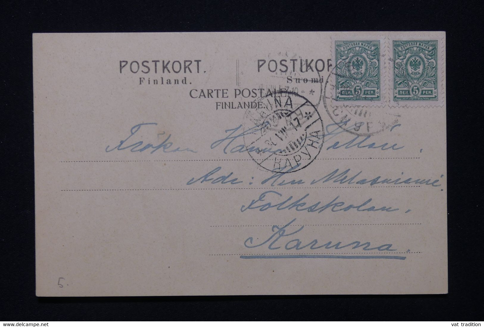 FINLANDE - Carte De Correspondance Pour Kauna En 1917 - L 113520 - Lettres & Documents