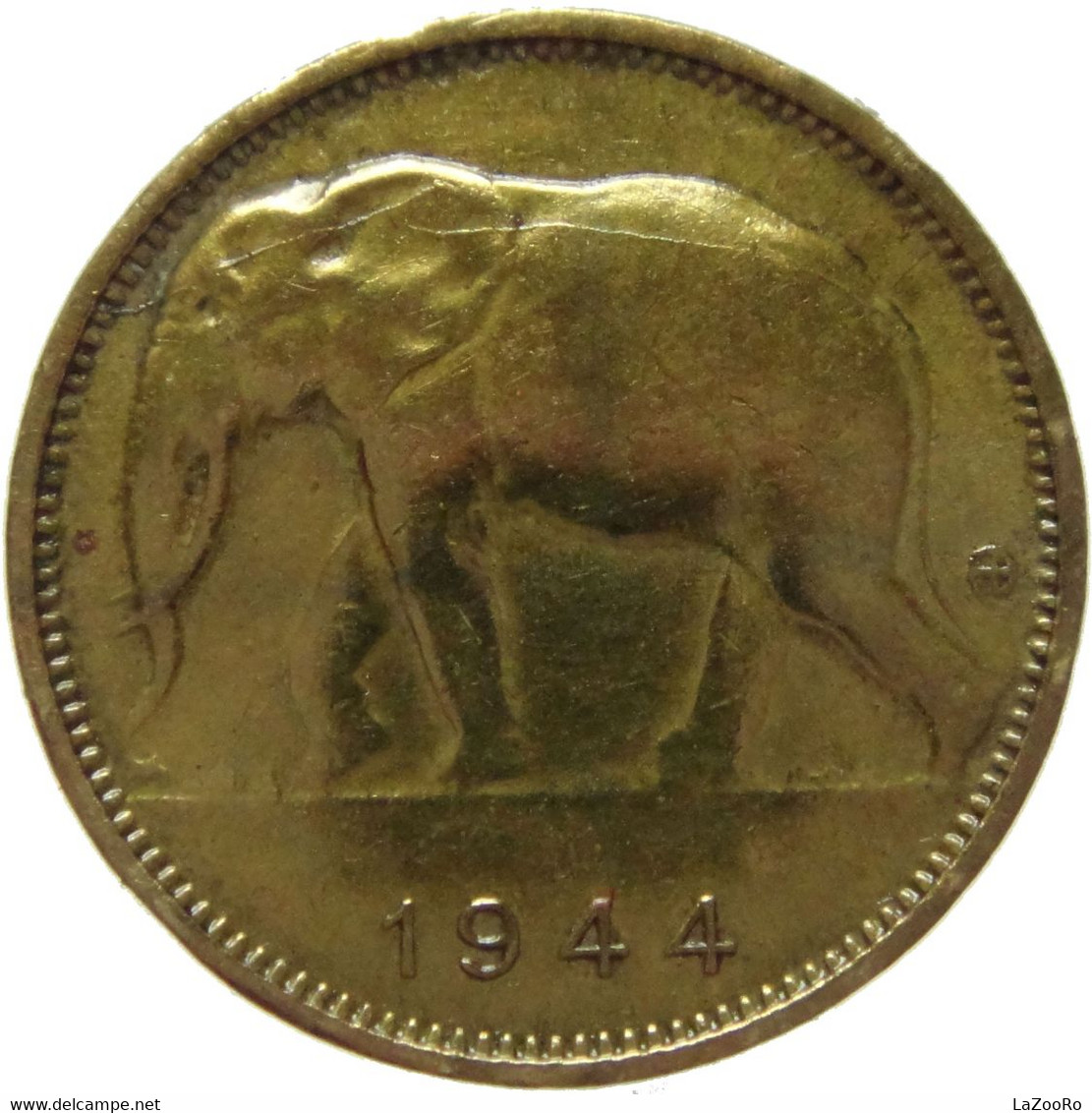 LaZooRo: Belgian Congo 1 Franc 1944 XF - 1934-1945: Leopold III