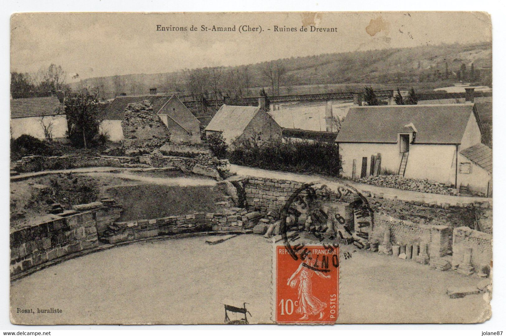 CPA   18    SAINT AMAND MONTROND     -      RUINES DE DREVANT   1911 - Saint-Amand-Montrond
