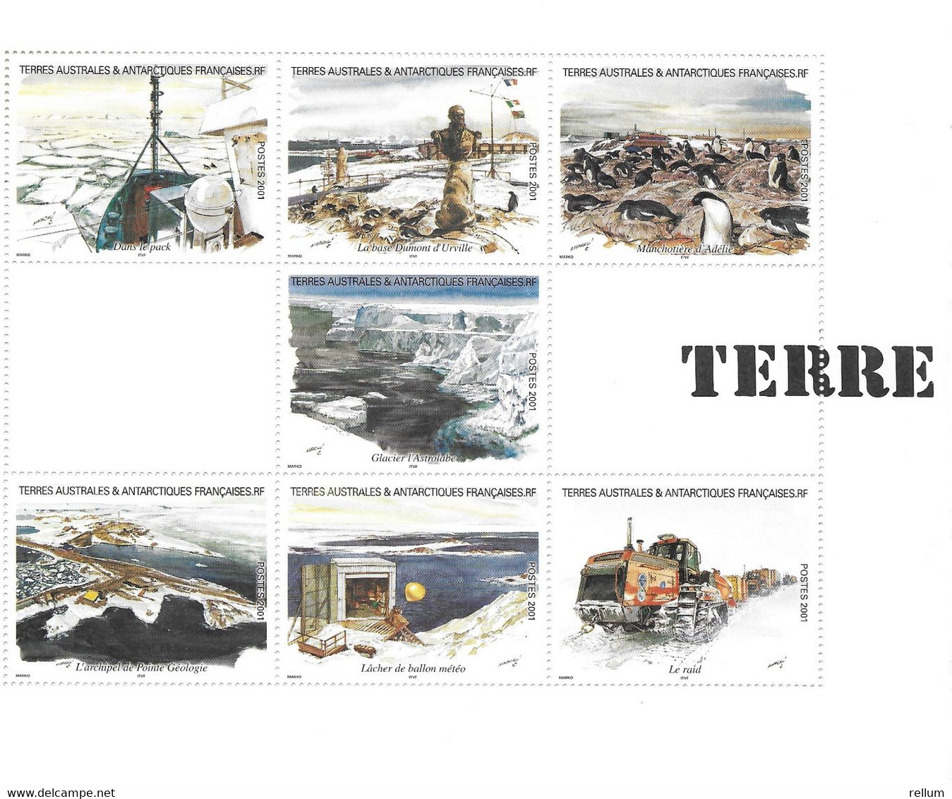 TAAF 2001 carnet - Yvert Nr. C308 (2x 308/321) - Michel Nr. MH 459/472  **