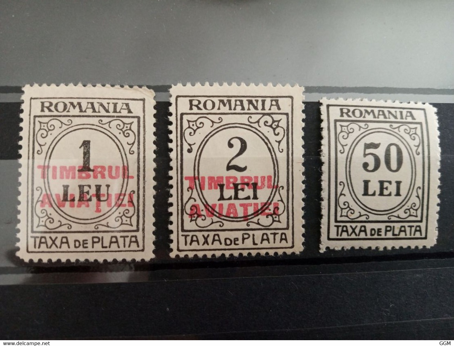 Rumanía. 1942. Taxa De Plata. Timbrul Aviatiei. 1, 2 Y 50 Lei. Nuevos **. - Variétés Et Curiosités