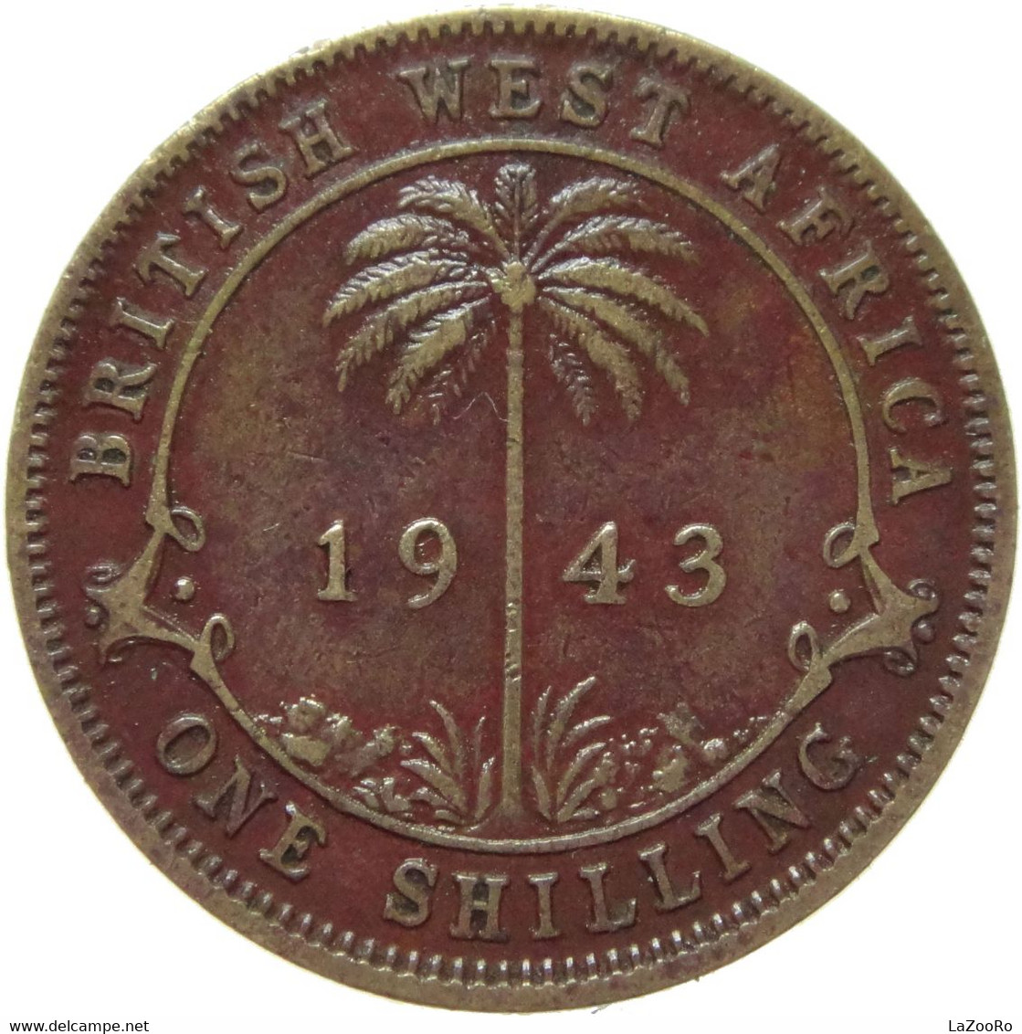 LaZooRo: British West Africa 1 Shilling 1943 VF - Colonias