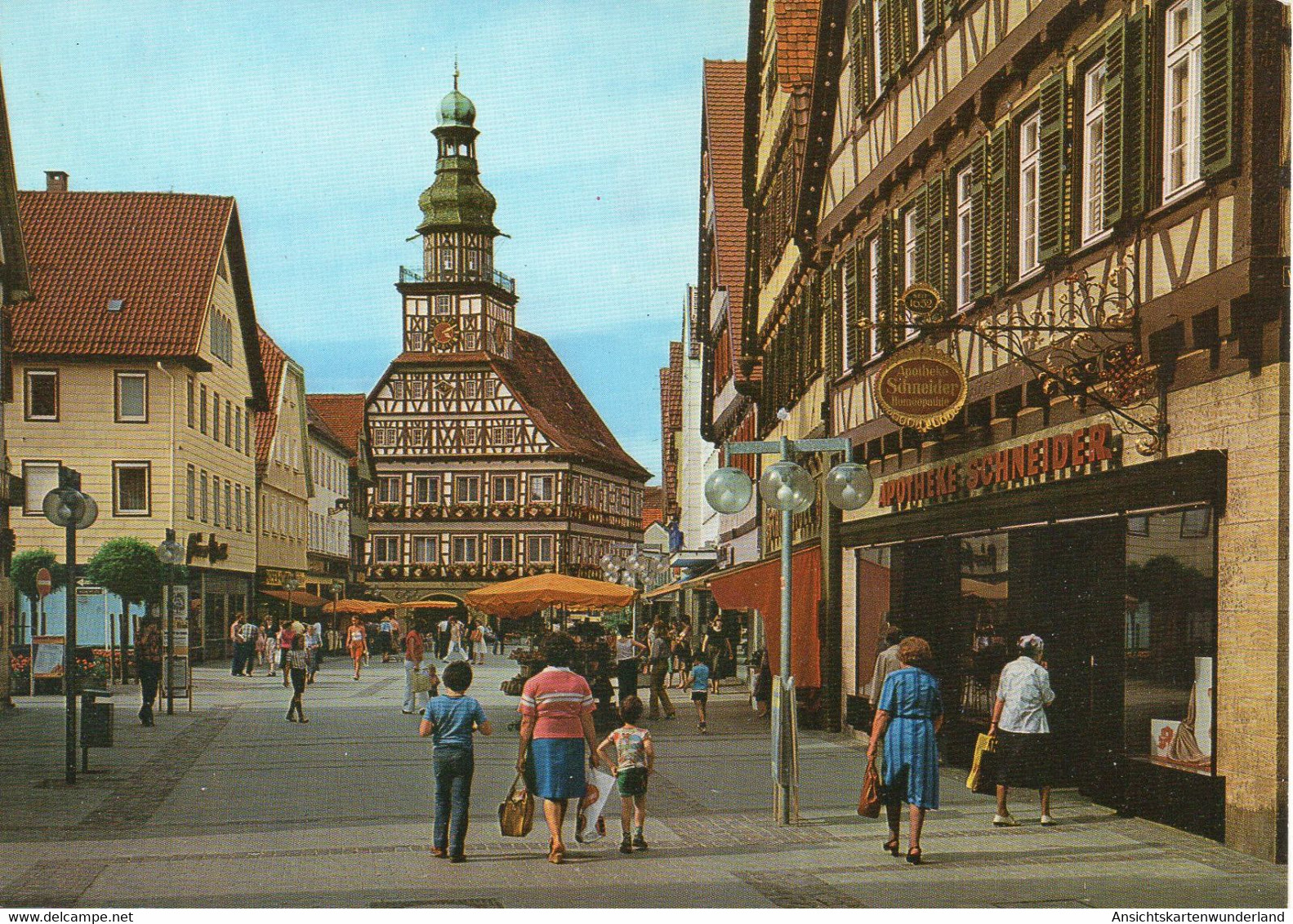 011889  Kirchheim/ Teck - Fussgängerzone In Der Marktstrasse Mit Rathaus - Kirchheim