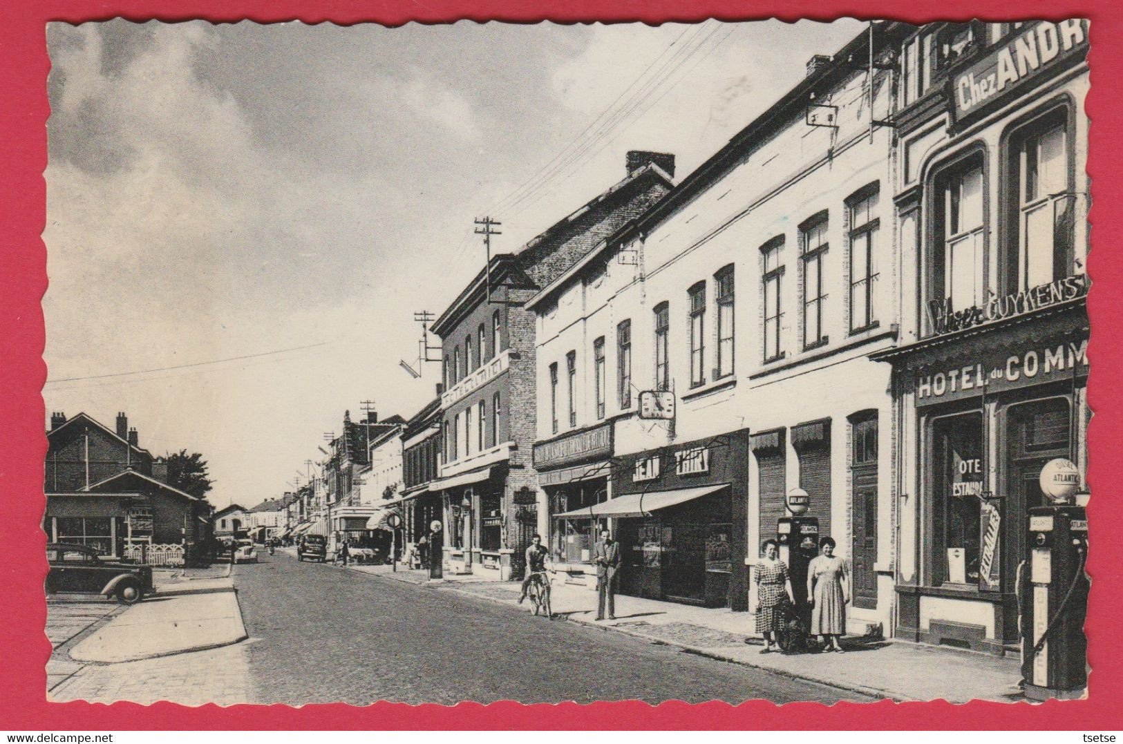 Erquelinnes -Rue Albert Ier- Café-Hôtel Du Commerce ... Pub : Bières Extralliés, Essence : Atlantic - 1959 (voir Verso ) - Erquelinnes