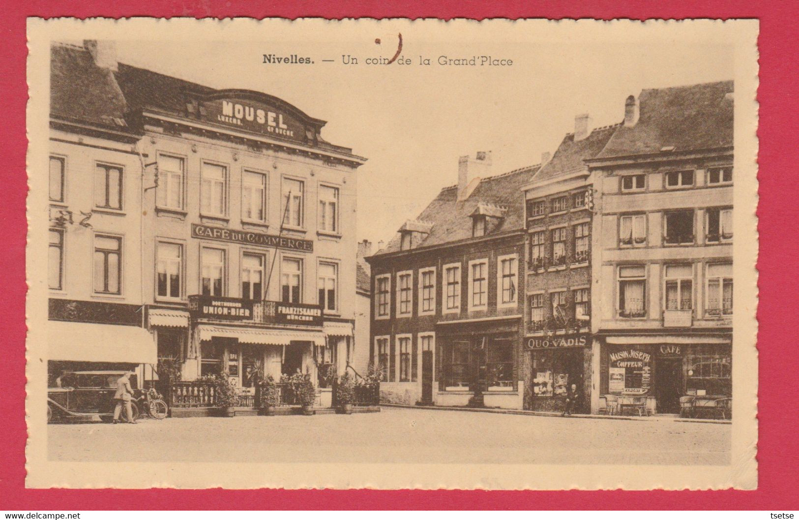 Nivelles - Un Coin De La Grand'Place - Café Du Commerce / Bières Mousel Et Union-Bier ( Voir Verso ) - Nijvel