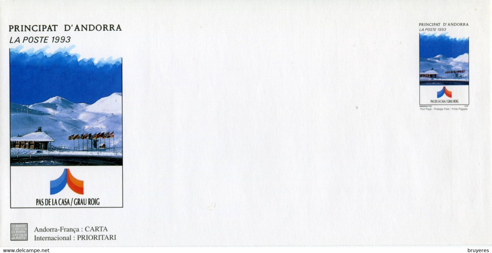 PAP De 1997 Avec  Timbre Et Illustration "Station De Ski Andorrannes - PAS DE LA CASE" - Stamped Stationery & Prêts-à-poster