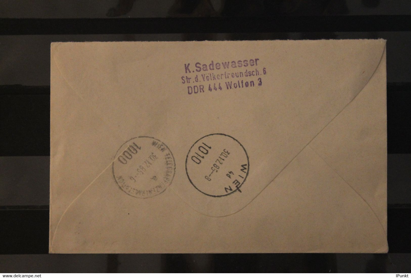 DDR 1985, Ganzsache U 2; Burgen Der DDR; Eilboten, Einschreiben Nach Wien - Briefomslagen - Gebruikt