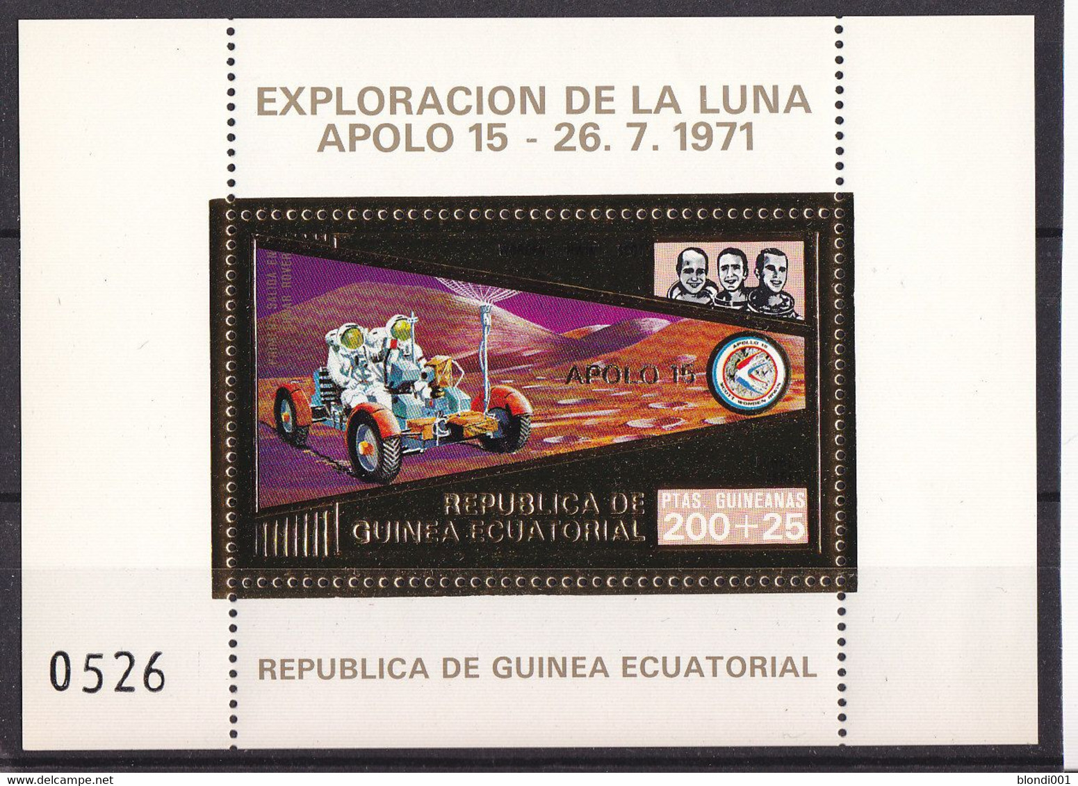 SPACE - Apollo 15 - E-GUINEA - S/S Gold MNH - Collections