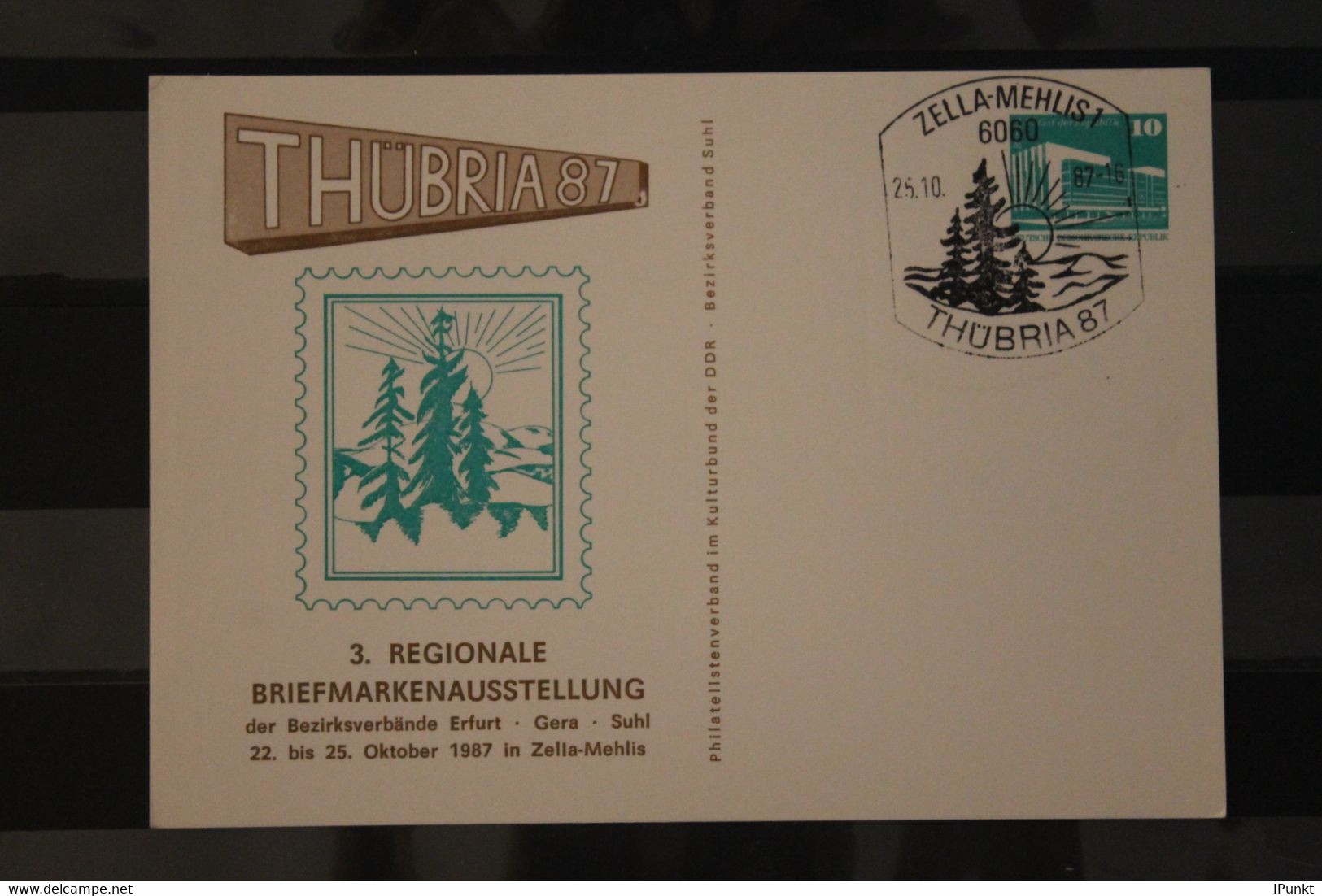 DDR 1987, Ganzsache Mit Zudruck: Thübria 87, Zella-Mehlis - Cartes Postales Privées - Oblitérées