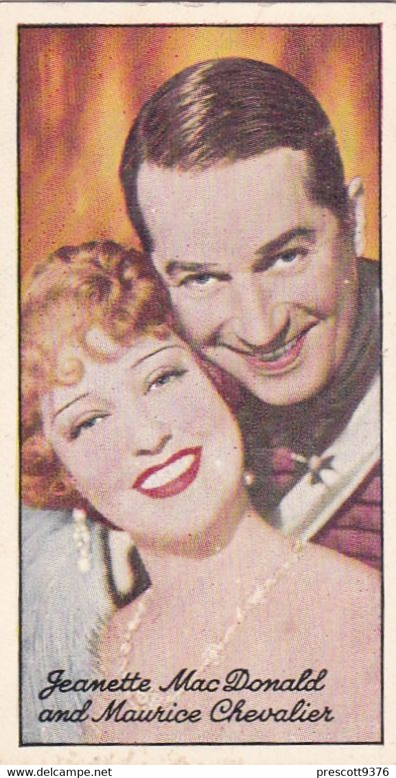 83 Maurice Chevalier & Jeanette McDonald  - Famous Film Stars 1935 - Original Carreras Cigarette Card - - Phillips / BDV