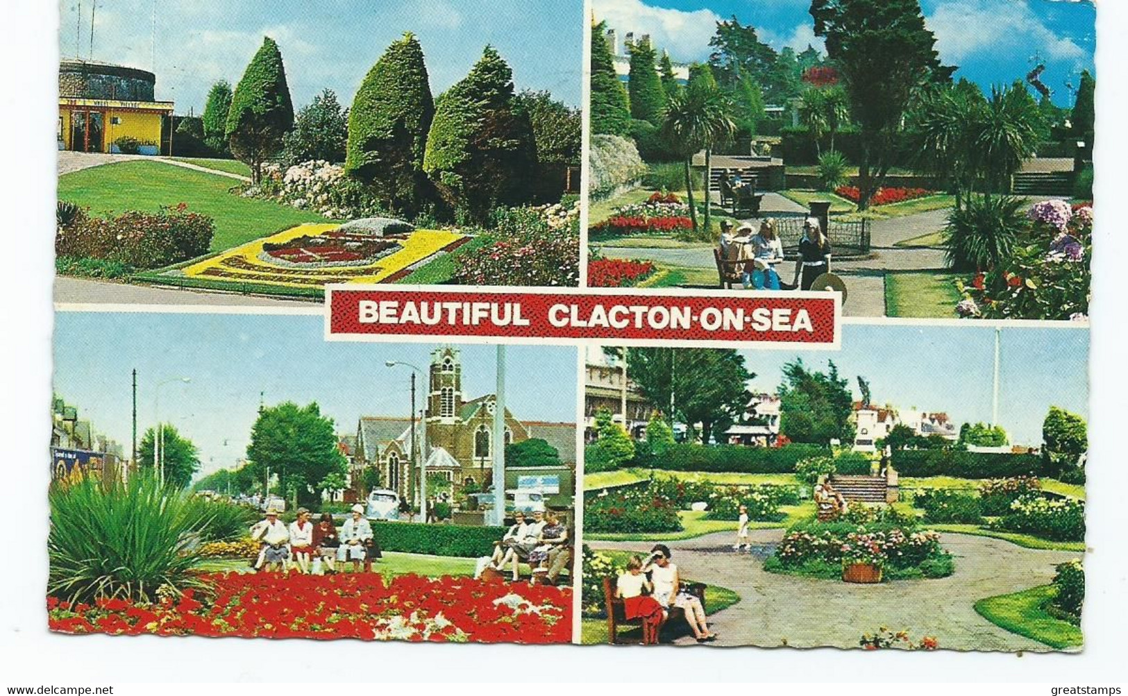 Postcard Clacton On Sea Essex Multiview Vintage Posted 1976 - Clacton On Sea